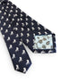 navy blue tie with lion print design
